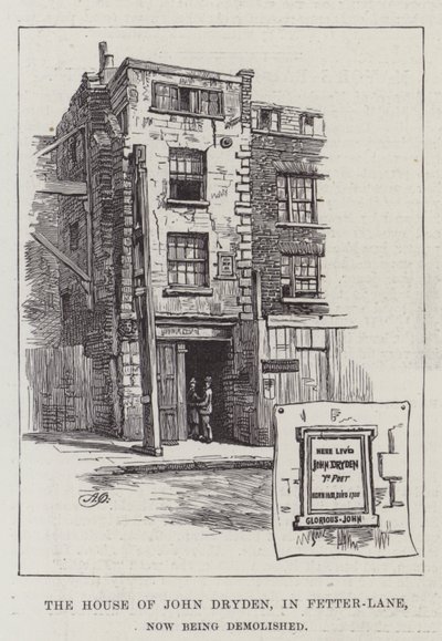 La casa de John Dryden, en Fetter-Lane, ahora siendo demolida de Alfred Robert Quinton
