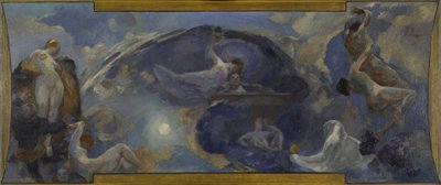 Boceto para el Petit Palais, galería sur: Poesía - Drama, entre 1906 y 1914 (óleo sobre lienzo) de Alfred Roll