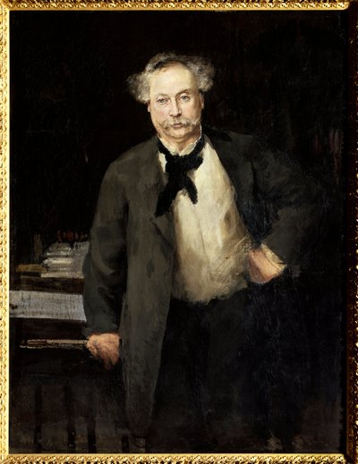 Retrato de Alexandre Dumas Jr. (1824-1895), escritor francés de Alfred Roll
