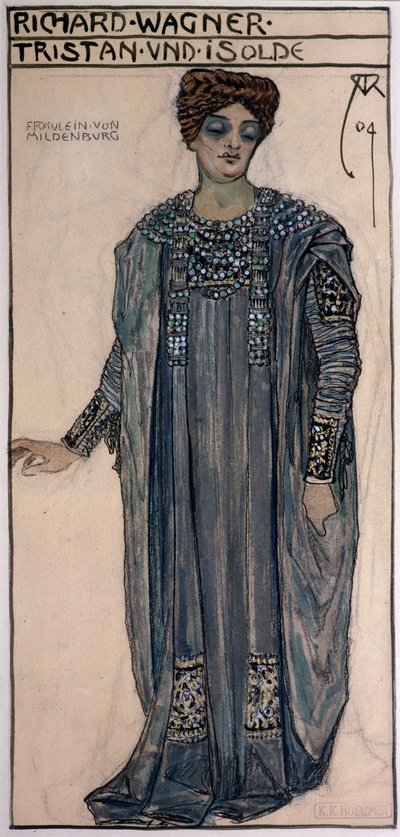 Copia de un diseño de vestuario para Isolda, para una producción de 