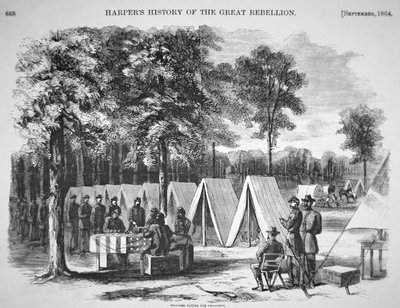 Soldados de Pensilvania votando en la sede del Ejército de James en septiembre de 1864, de 