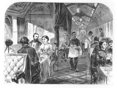 El coche del Palace Hotel del Union Pacific Railway, mediados del siglo XIX de Alfred Rudolph (after) Waud