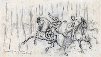Muerte de Reynolds en Gettysburg 1863 (dibujo) de Alfred Rudolph Waud