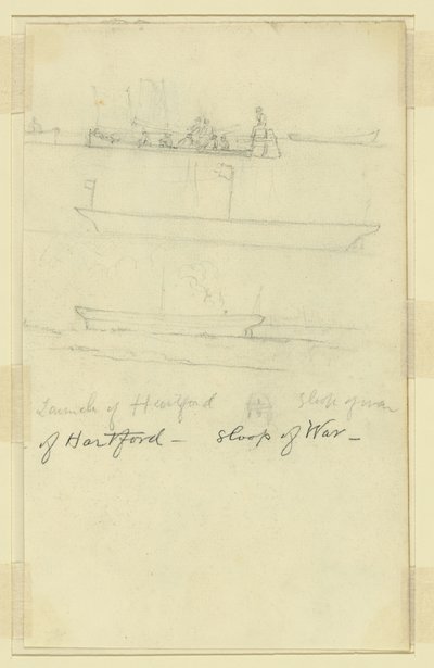 Lanzamiento del Hartford, balandra de guerra de Alfred Rudolph Waud