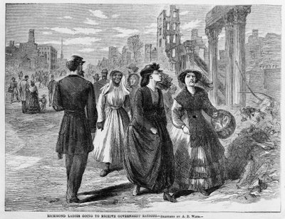 Damas de Richmond yendo a recibir raciones del gobierno, publicado en 1865 de Alfred Rudolph Waud