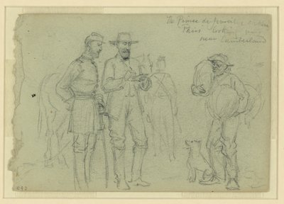 El Príncipe de Joinville dibujando "París" mirando, cerca de Cumberland de Alfred Rudolph Waud