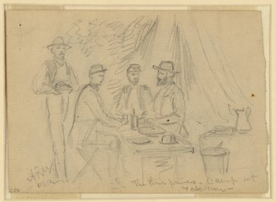 Los tres príncipes, campamento en Yorktown, 5 de abril-4 de mayo de 1862 de Alfred Rudolph Waud