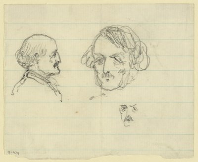Tres retratos busto, incluyendo a Benjamin Butler de Alfred Rudolph Waud