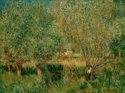 A. Sisley, sauces en la orilla del Orvanne de Alfred Sisley