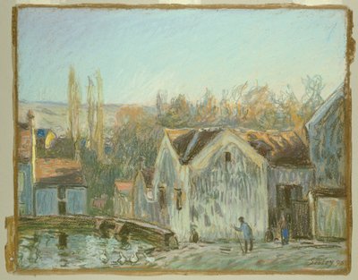 Un rincón de Moret-sur-Loing de Alfred Sisley