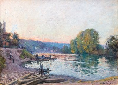 Orillas del Sena, efecto de la luz del sol al atardecer, fecha desconocida (óleo sobre lienzo) de Alfred Sisley