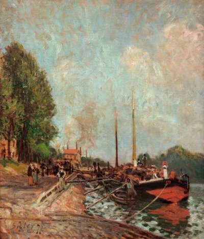 Barca en Billancourt de Alfred Sisley