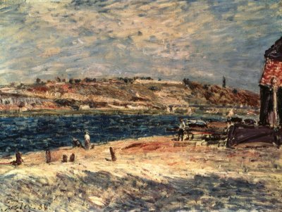 Ribera del río en Saint-Mammes de Alfred Sisley