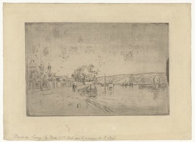 Vista del río Loing con botes desde el banco Bords du Loing: La Rive de Alfred Sisley