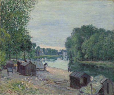 Cabañas al borde del Loing, 1896 de Alfred Sisley