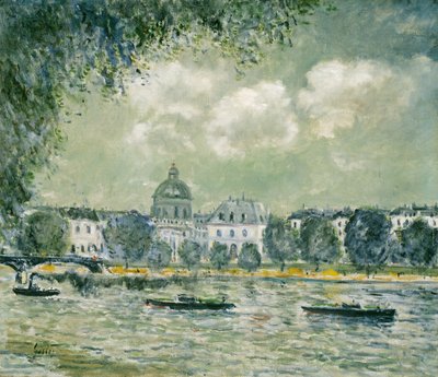 Paisaje a lo largo del Sena con el Instituto de Francia y el Puente de las Artes de Alfred Sisley