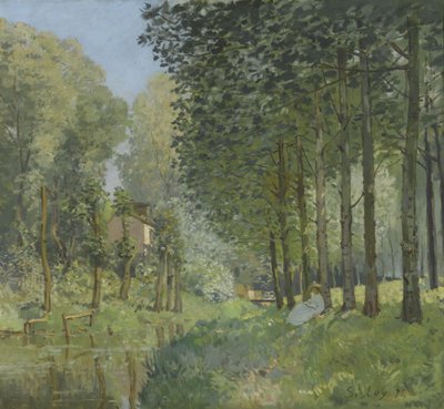 Descansando junto al arroyo. Borde del bosque de Alfred Sisley