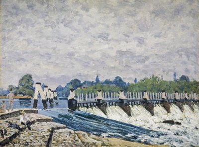 Molesey Weir, Hampton Court de Alfred Sisley