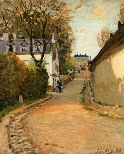 Rue de la Princesse, Louveciennes, mirando al norte, c.1873 (óleo sobre lienzo) de Alfred Sisley