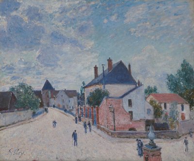 Calle en Moret, c.1890 (óleo sobre lienzo) de Alfred Sisley