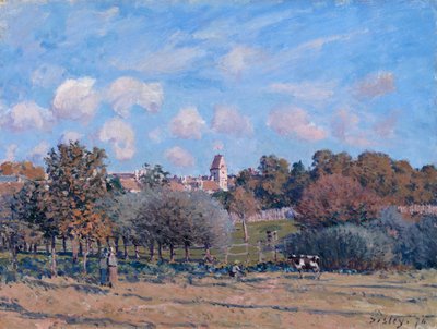 El campanario de Noisy-le-Roi, otoño de Alfred Sisley