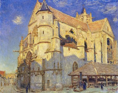 La iglesia en Moret, clima helado, 1893 de Alfred Sisley