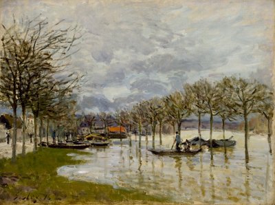 La Inundación en el Camino a Saint-Germain de Alfred Sisley