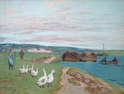 La niña de los gansos de Alfred Sisley