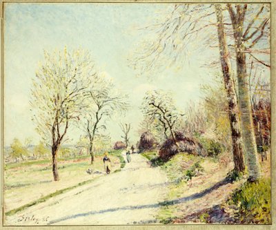 El camino de Veneux a Moret en un día de primavera, 1886 de Alfred Sisley