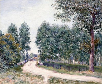 El camino de Saint-Mammes - Por la mañana de Alfred Sisley