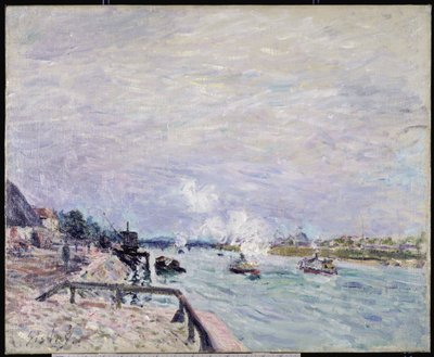 El Sena en Grenelle, tiempo húmedo, 1878 de Alfred Sisley