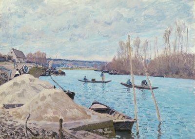 El Sena en Port-Marly, montones de arena de Alfred Sisley