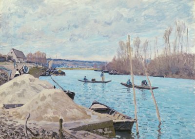 El Sena en Port-Marly, montones de arena, 1875 de Alfred Sisley