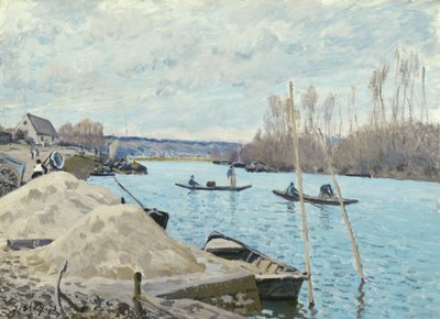 El Sena en Port-Marly, Montones de Arena, 1875 de Alfred Sisley