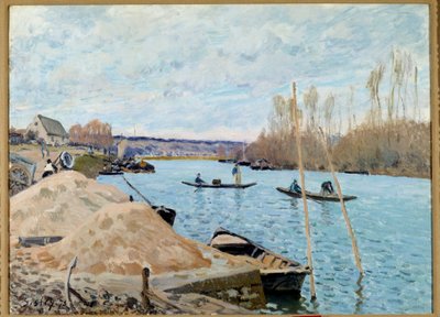 El Sena en Puerto, Marly, arenal de Alfred Sisley