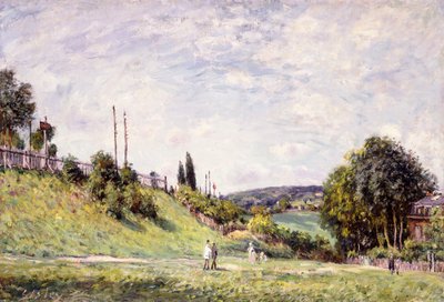 La pendiente junto al ferrocarril en Sèvres, 1879 de Alfred Sisley