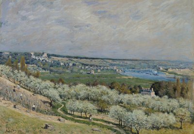 La terraza en Saint-Germain, primavera de Alfred Sisley