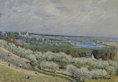 La terraza en Saint-Germain, primavera de Alfred Sisley
