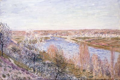 El Pueblo de Champagne al Atardecer-Abril, 1885 de Alfred Sisley