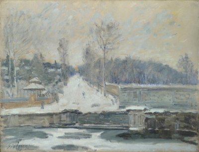 El abrevadero en Marly-le-Roi, c. 1875 de Alfred Sisley