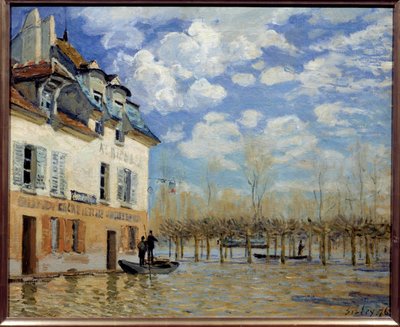 El bote durante la inundación, Port Marly de Alfred Sisley
