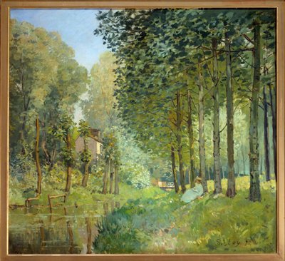 El descanso al borde del arroyo de Alfred Sisley