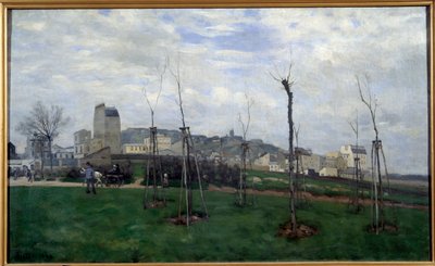Vista de Montmartre desde la ciudad de las flores en Batignolles de Alfred Sisley