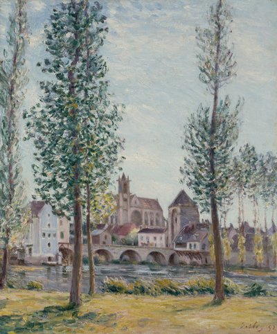 Vista de Moret sur Loing a través de los Árboles de Alfred Sisley