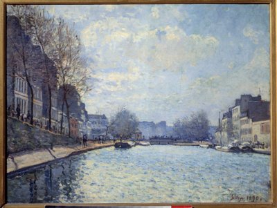 Vista del Canal Saint Martin en París en 1870 de Alfred Sisley