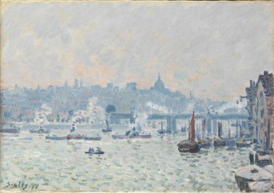 Vista del Támesis: Puente de Charing Cross, 1874 de Alfred Sisley