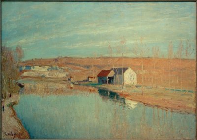 El Loing y las colinas de St. Nicaise - Sol de marzo de Alfred Sisley