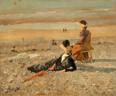 A.Stevens, Un hermoso día en Le Tréport de Alfred Emile Stevens