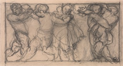 Grupo de querubines (¿diseño para un friso?) de Alfred Emile Stevens