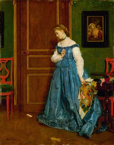 Hesitación Madame Monteaux de Alfred Emile Stevens